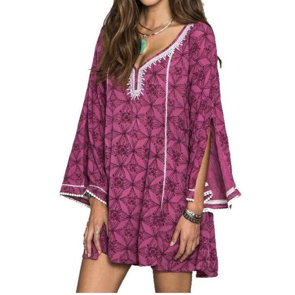 Oneill Other - O'Neill Women's Imogen Coverup/Dress, Embroidered Purple, Size Small New Flowy